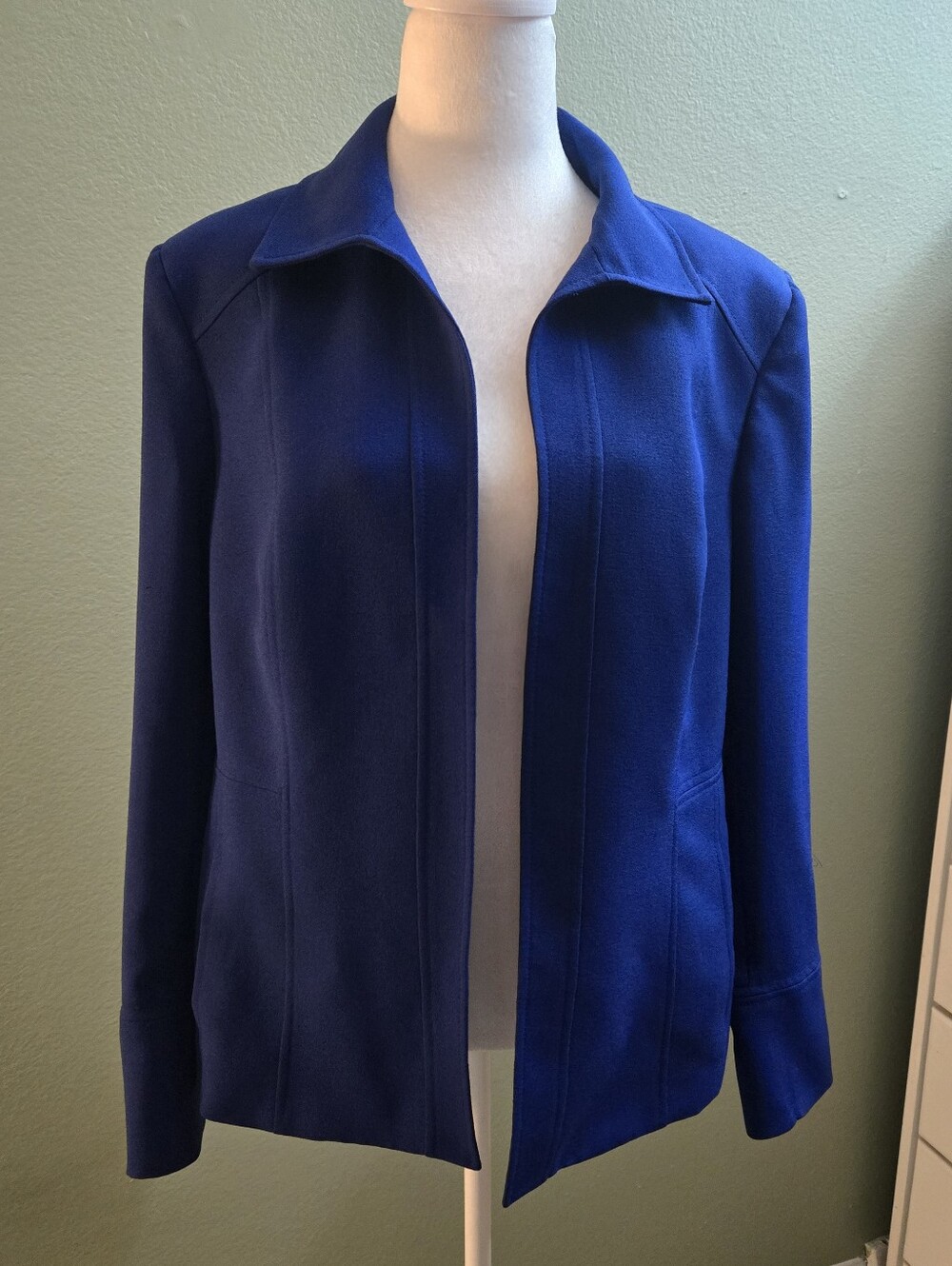 Kasper Women's Royal Blue Open-Front Blazer